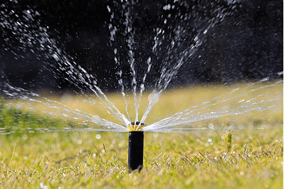 Watering lawn through sprinkler irrigation